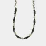 Collana in Acciaio con pietre bianche e nere IJEWEL - gioiello BySimon