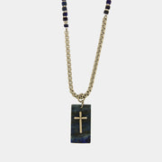 Collana in Acciaio con medaglietta pendente con croce