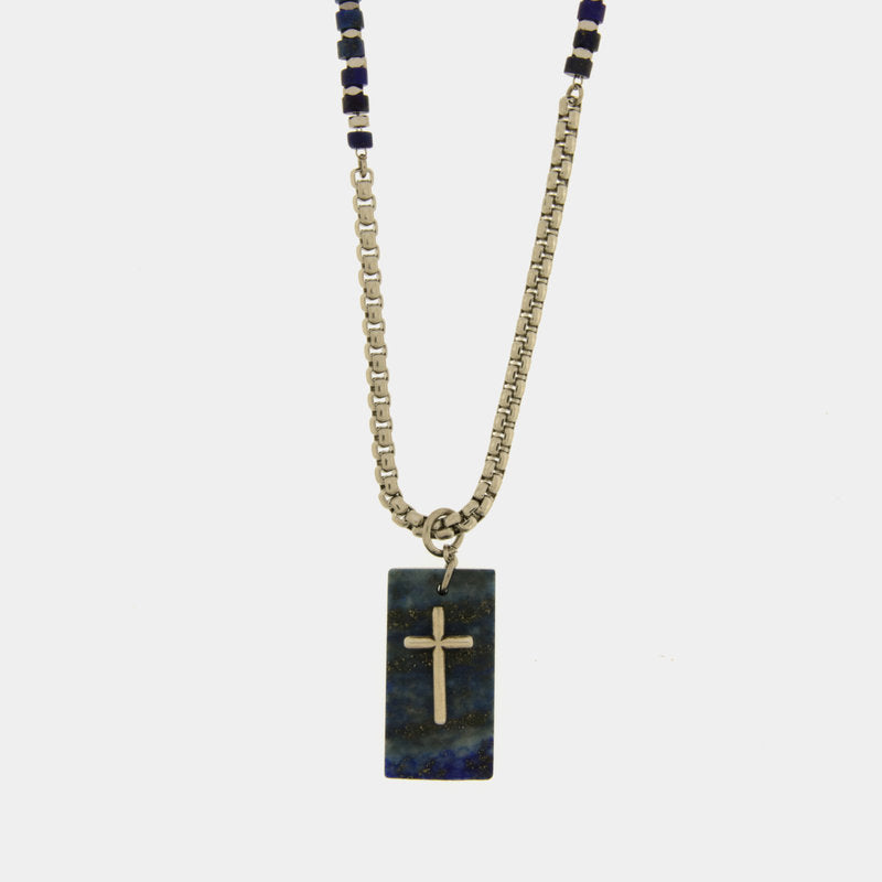 Collana in Acciaio con medaglietta pendente con croce IJEWEL - gioiello BySimon
