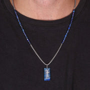 Collana in Acciaio con medaglietta pendente con croce