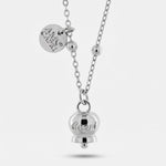 Collana in Acciaio con campanella pendente   con scritta Capri - BYSIMON gioielli