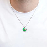Collana in Acciaio con ancora su base verde IJEWEL - gioiello BySimon
