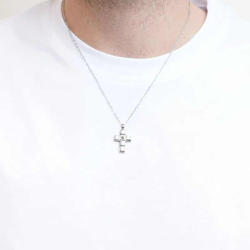 Collana in Acciaio con croce - BYSIMON gioielli