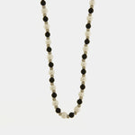 Collana in Acciaio con giro di perle e sfere nere - BYSIMON gioielli
