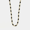 Collana in Acciaio con giro di perle e sfere nere