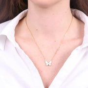 Collana in Acciaio con farfalla bianca