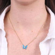 Collana in Acciaio con farfalla blu