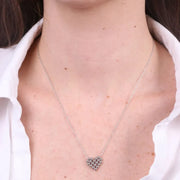 Collana in Acciaio con cuore impreziosito da sfere