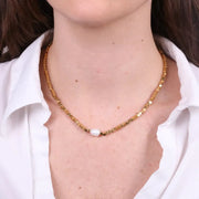 Collana in Acciaio con perla centrale