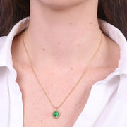 Collana in Acciaio con cristallo verde