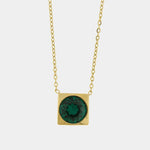 Collana in Acciaio con cristallo verde COEUR - gioiello BySimon