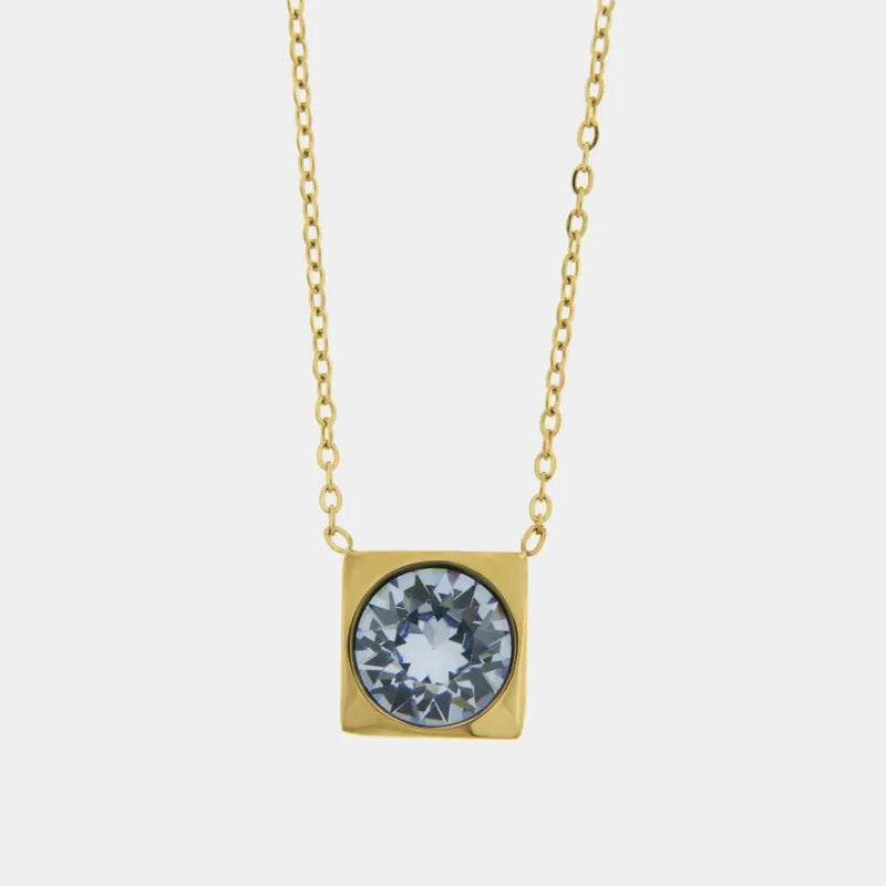 Collana in Acciaio con cristallo blu COEUR - gioiello BySimon