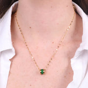 Collana in Acciaio con cristallo verde