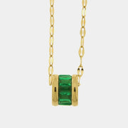 Collana in Acciaio con cristallo verde