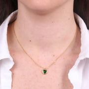 Collana in Acciaio con cuore verde