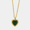 Collana in Acciaio con cuore verde