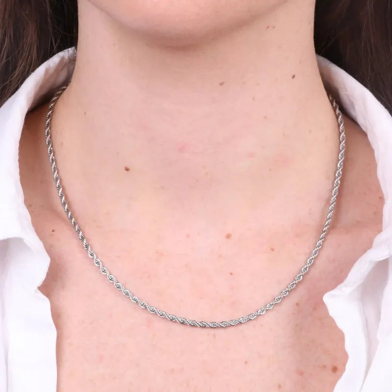 Collana in Acciaio con catene intrecciate - BYSIMON gioielli