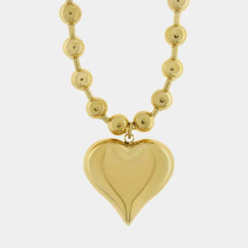 Collana in Acciaio cuore bombato - BYSIMON gioielli