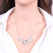 Collana in Acciaio fiori rigati