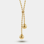 Collana in Acciaio fili intrecciati con sfere - BYSIMON gioielli