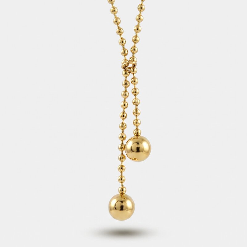 Collana in Acciaio fili intrecciati con sfere - BYSIMON gioielli