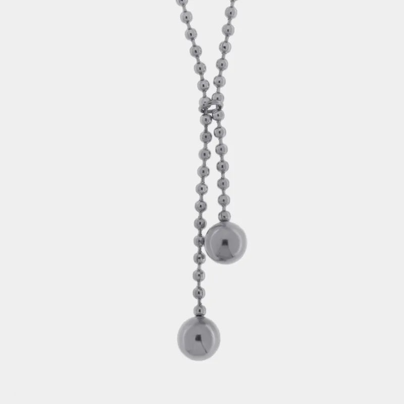 Collana in Acciaio fili intrecciati con sfere