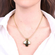 Collana in Acciaio croce bombata