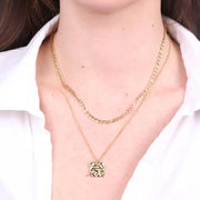 Collana in Acciaio a catena con piastra martellata