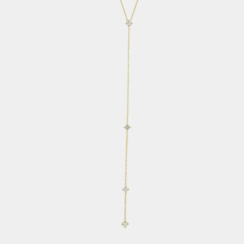 Collana in Acciaio lunga con cristalli - BYSIMON gioielli