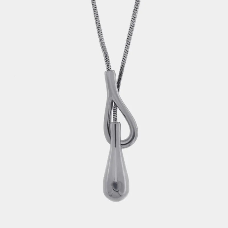 Collana in Acciaio intrecciato con goccia