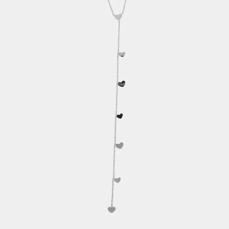 Collana in Acciaio lunga con cuori COEUR - gioiello BySimon