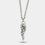 Collana in Acciaio con cornetto pendente e sfere bianche - BYSIMON gioielli
