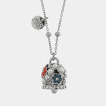 Collana in Acciaio campanella con perle e fiori rossi e blu - BYSIMON gioielli