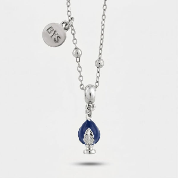 Collana in Acciaio pumo portafortuna pugliese blu BYS - gioiello BySimon