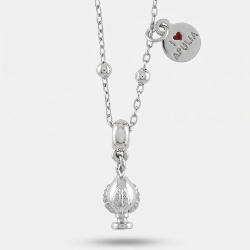Collana in Acciaio pumo portafortuna pugliese silver BYS - gioiello BySimon