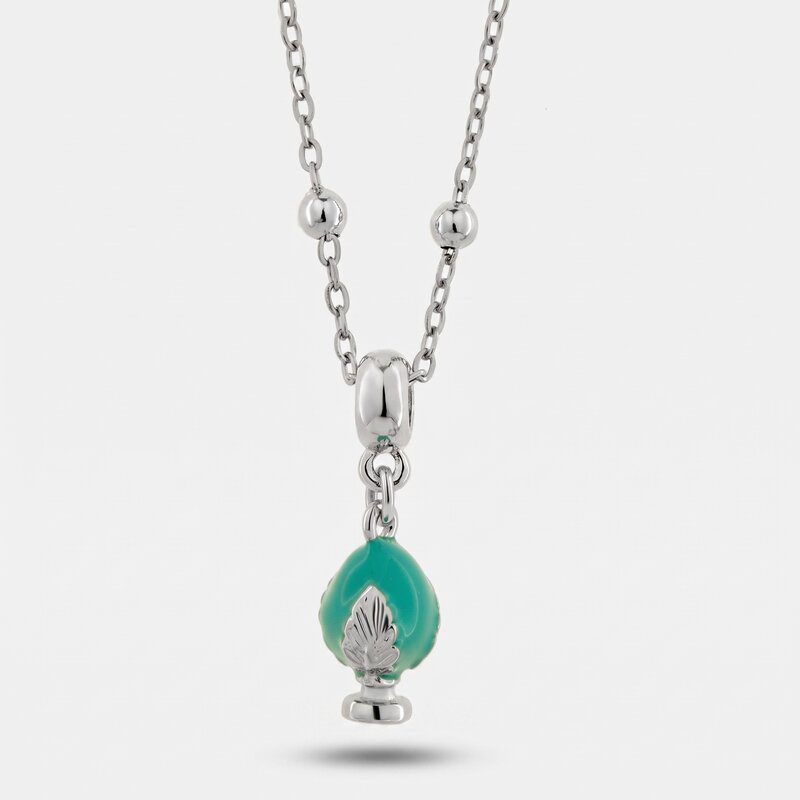 Collana in Acciaio pumo portafortuna pugliese verde BYS - gioiello BySimon