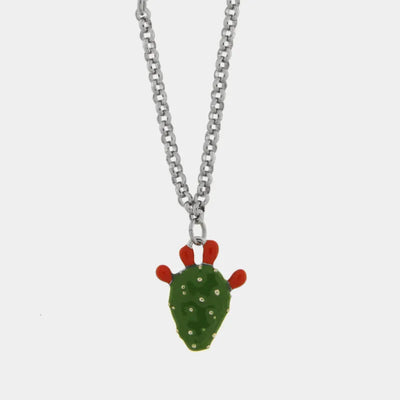 Collana in Acciaio con cactus pendente - BYSIMON gioielli