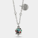 Collana in Acciaio con campanella pendente impreziosita da smalti multicolore - BYSIMON gioielli