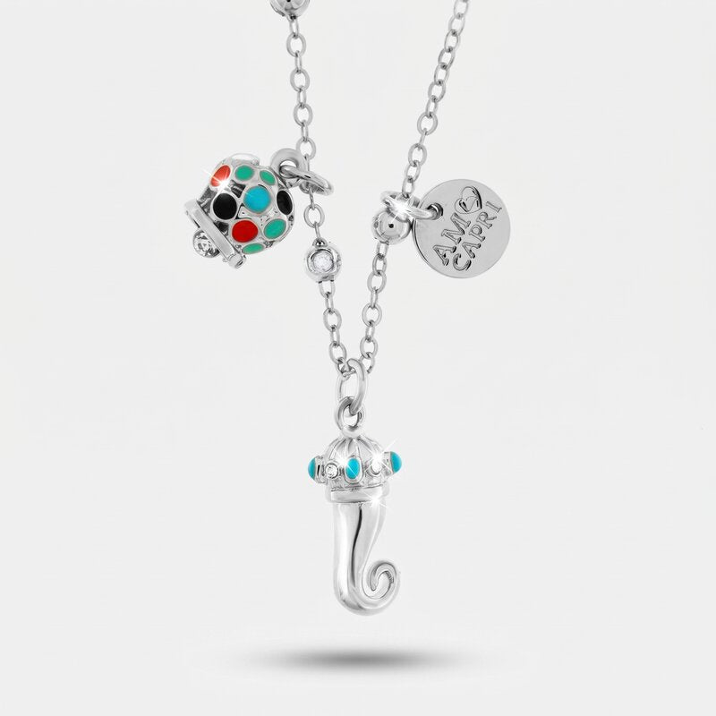 Collana in acciaio con corno portafortuna napoletano | bracciale con corno | BYSIMON