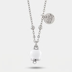 Collana in Acciaio con campanella bianca portafortuna e punto luce | gioielli in acciaio | BYSIMON