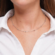 Collana in Acciaio Catena lunga con palline