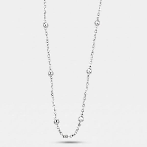 Collana in Acciaio Catena lunga con palline - BYSIMON gioielli