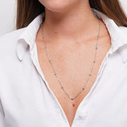 Collana in Acciaio Catena lunga con palline
