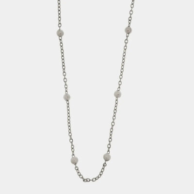 Collana in Acciaio Catena lunga con palline