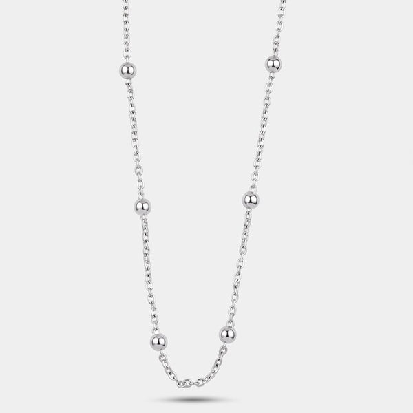 Collana in Acciaio Catena con palline - BYSIMON gioielli