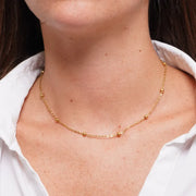 Collana in Acciaio Catena con palline