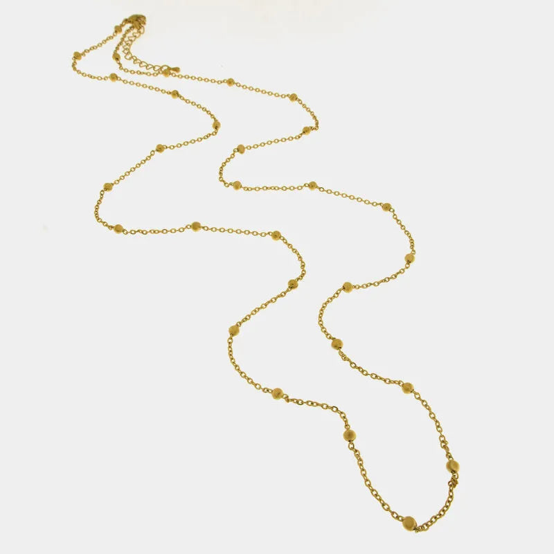 Collana in Acciaio Catena lunga con palline
