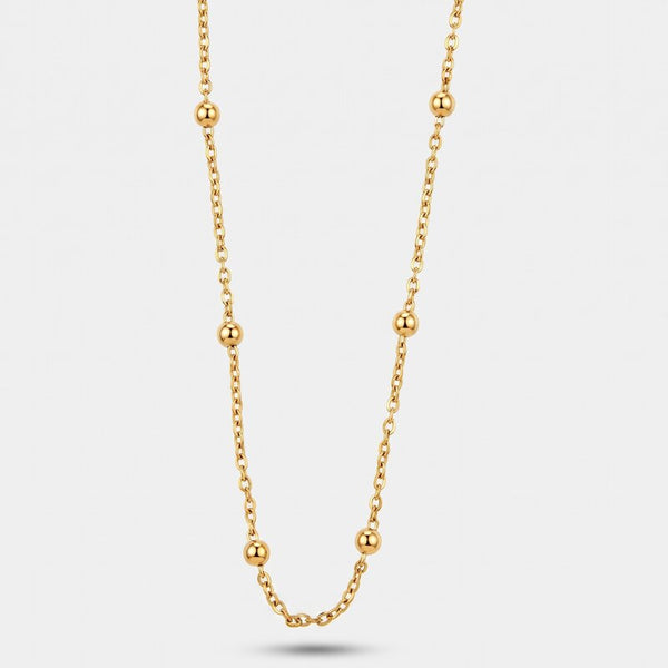 Collana in Acciaio Catena lunga con palline - BYSIMON gioielli
