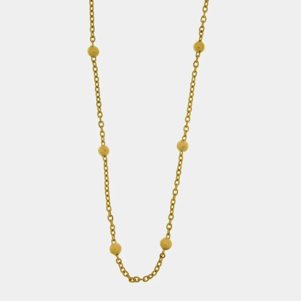 Collana in Acciaio Catena lunga con palline - BYSIMON gioielli