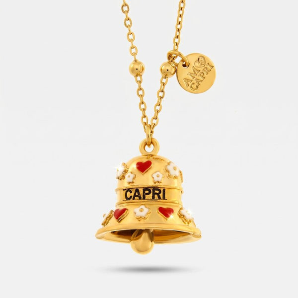 Collana in Acciaio campanella Capri con cuori e fiori - BYSIMON gioielli